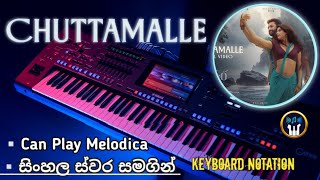 Chuttamalle Keyboard Notation Janhvi KapoorKeyboard Tutorial with Notation Piano Sinhala Notation [upl. by Oretos]