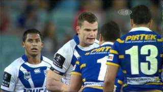 Jarryd Hayne headbutt on Corey Payne Bulldogs vs Eels 2011 round 6 [upl. by Eiralam]