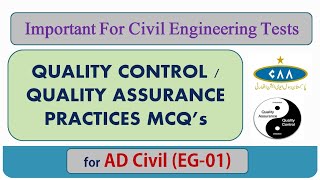 Quality Assurance VS Quality Control MCQs  Important For AD CIVIL EG01 Preparation [upl. by Healey544]