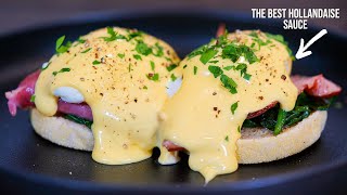 Eggs Benedict Recipe  The Best Hollandaise Sauce Ever [upl. by Yelhak]