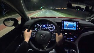 2022 Toyota Camry Hybrid XSE  POV Night Drive Binaural Audio [upl. by Jelsma]