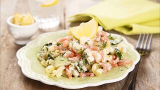 Recette  Salade de pâtes aux crevettes et à laneth [upl. by Anieral]