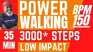 Power Walking March Cardio  Fast Paced 150 BPM  Low Impact No Jumping  35 Min  3000 Steps [upl. by Zsa]