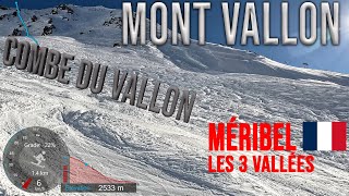 4K Skiing Méribel Mont Vallon Combe du Vallon  End of Day Les3Vallées France GoPro HERO11 [upl. by Kizzee]