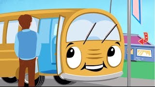 Wheels on the Bus Go Round and Round Lyrics Kids Club Songs [upl. by Willis]