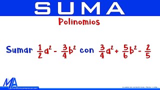 Suma de expresiones algebraicas  Ejemplo 3 Polinomios con fracciones [upl. by Cogen29]