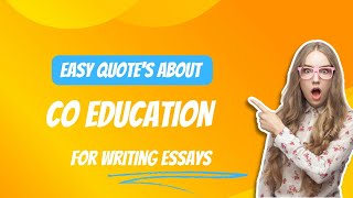 Easy Quotes About Co education for Essay writting Top 15 Quotes About Co education [upl. by Arsuy679]