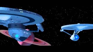 USS Excelsior and USS Enterprise Cruising Side by Side CGI [upl. by Rehpotisrhc]