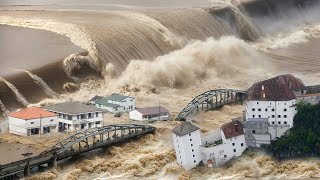 Footage of dam failure in Tennessee USA Major flooding washes away homes and bridges [upl. by Constancia]