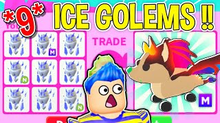 Trading 9 ICE GOLEMS In Adopt Me Roblox ❄️ Roblox Adopt Me Trading In Adopt Me Winter Update [upl. by Alwyn]