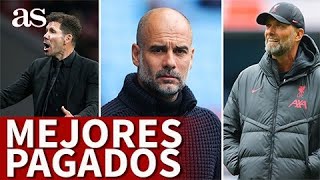 SALARIO EXACTO ENTRENADORES MEJOR PAGADOS GUARDIOLA ANCELOTTI XAVI KLOPP SIMEONE  DIARIO AS [upl. by Yim]