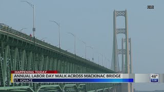 Annual Labor Day walk across the Mackinac Bridge [upl. by Maressa297]