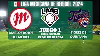 ⚾️Diablos Rojos vs Tigres de Quintana⚾️Donde Verlo EN VIVOLiga Mexicana de Béisbol 2024 [upl. by Kalagher]