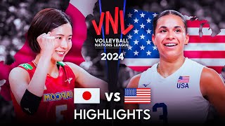 🇯🇵 JAPAN vs USA 🇺🇸  Highlights  Womens VNL 2024 [upl. by Stempien]