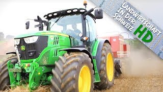 John Deere 6150R  New Holland Presse  Landtechnik Schweiz [upl. by Eiwoh]