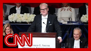 Comedian Jim Gaffigan takes aim at Donald Trump and Kamala Harris at Al Smith dinner [upl. by Pantheas]