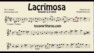 Lacrimosa Partitura de Trompeta en Si bemol y fliscorno [upl. by Bekha837]