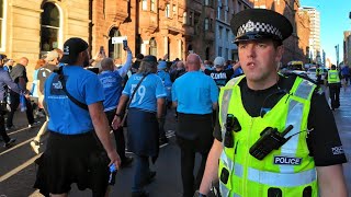 Glasgow Streets Locked Down As Football Fans Invade George Square [upl. by Drwde]