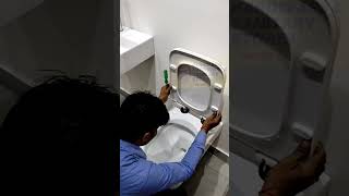 How to install soft close toilet commode seat cover Hydrolic toilet seat cover kaise lagaye shorts [upl. by Karb331]