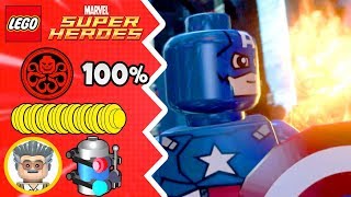 LEGO Marvel Super Heroes 72 FASE 6 DETENÇÃO RUIVA 100 MINIKITS STAN LEE E DINHEIRO Português [upl. by Ecinad]