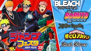 ASSISTINDO JUMP FESTA 2023  BLEACH JUJUTSU KAISEN BORUTONARUTO BLACK CLOVER E BOKU NO HERO [upl. by Oicnaneb]