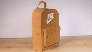 How To Make Backpack Nike  Homemade Crafts Out Of Cardboard [upl. by Dutch]