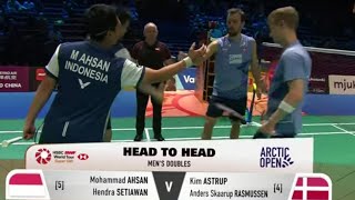 M AhsanHendra vs Kim AstrupRasmussen  ARCTIC OPEN badminton [upl. by Reyem]