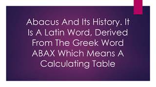 What Is The History Of Abacus [upl. by Eisyak]