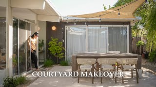 Courtyard renovation  Complete makeover in half year｜Midcentury Eichler Home Outdoor Living [upl. by Enowtna73]