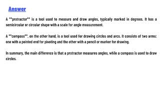 What is the difference between a protractor and a compass [upl. by Tarr809]