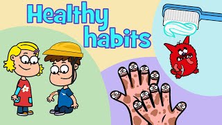 Healthy habits kids songs compilation  Hooray Kids Songs  Hacky Smacky  Wash us  Booboo Song [upl. by Yllaw347]