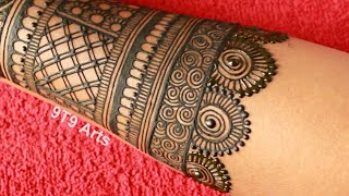 New stylish back hand mehndi design  easy mehndi design  mehndi ka design  mehndi simple bridal [upl. by Middleton]