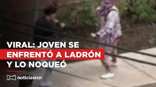 “Yo tenía que ver cómo defenderme” joven que noqueó a ladrón que intentó robarle [upl. by Derwon287]