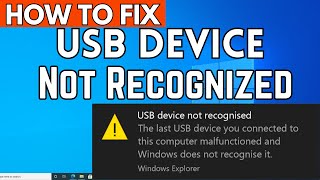 How to Fix “USB Device not recognized” Error on Windows 10 amp 11 [upl. by Aun]