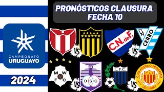 Pronósticos Liga Uruguaya Fecha 10 CLAUSURA 2024  Liga Uruguaya 2024 [upl. by Ylhsa602]