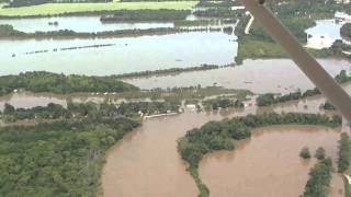 Aerial Video White River Flooding At Augusta Arkansas 552011 [upl. by Anilorac]