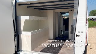 Trasformazione furgone in portamoto  Citroen Jumper H3L4 Sportlife [upl. by Imoyn]