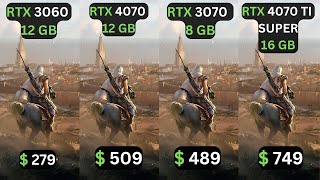 RTX 3060 vs RTX 4070 SUPER vs RTX 3070 vs RTX 4070 TI SUPER [upl. by Evonne]