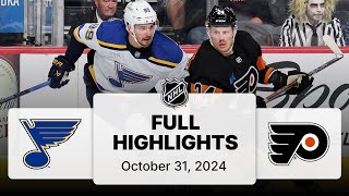 NHL Highlights  Blues vs Flyers  October 31 2024 [upl. by Oivatco]