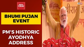 Ram Mandir Bhumi Pujan PM Modis Historic Address On The Grand Ram Janmabhoomi Event [upl. by Yrol558]