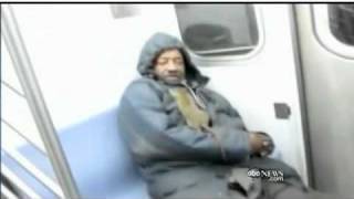 Rat on NYC Subway Crawls on Man [upl. by Ennovart814]