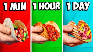 1 minuto vs 1 hora vs 1 día Tacos por VANZAI COCINANDO [upl. by Ynetsed]