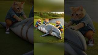 We helped the poor dolphin 🐬😢 ibu cat catshorts poorcat catlover [upl. by Alius]