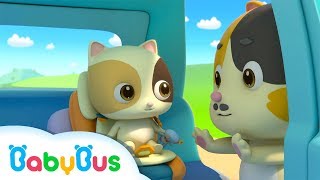 Baby Kitten Unties Seat Belt  Play Safe Song  Nursery Rhymes  Baby Songs  BabyBus [upl. by Assenev]