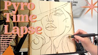 Pyrography Time Lapse Project  Wood Burning Project [upl. by Eenalem724]