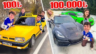 100 TL VS 100000 TL YOLCULUK RoadTrip [upl. by Ecirad]