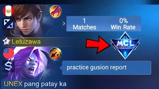 GUSION PRACTICE PRANK IN MCL🤣 team shocked my real winrate [upl. by Brendon517]