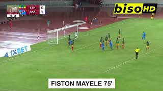 LE DEUX BUTS DE LA RDC VS ETHIOPIE ELIMINATOIRE CAN MAROC 2025 [upl. by Atsirhcal]