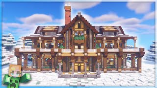 【Minecraft】How to build a Winter Mansion  LARGE survival house 15 [upl. by Otreblada]