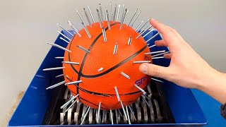 SPIKED BASKETBALL vs SHREDDING MACHINE [upl. by Allayne]